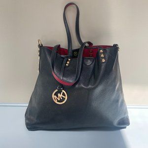 Micheal Kors Black w/ gold studs tote